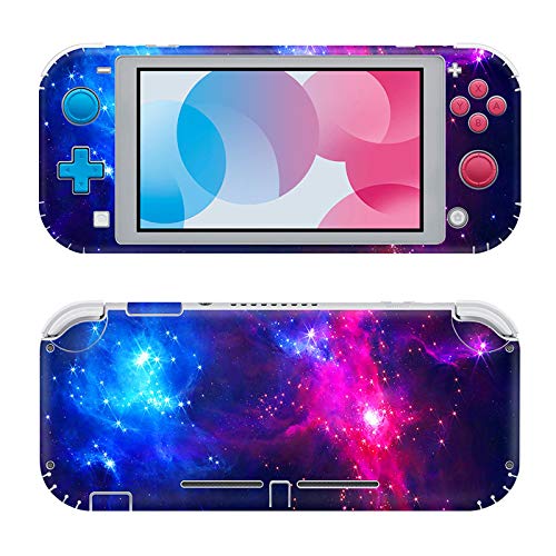 Skinown Aufkleber für Switch Lite mit 2 Displayschutzfolien Blau Violett Stern von SKINOWN