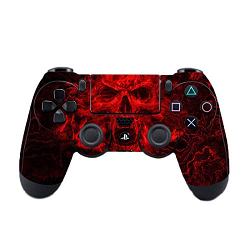 Skins Aufkleber für PS4 Controller (für Sony Playstation 4 DualShock Wireless Controller) Roter Totenkopf von SKINOWN