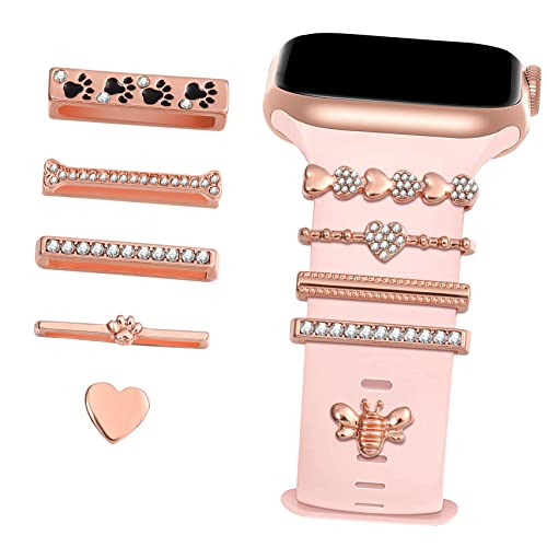 SKISUNO 10Stücke Dekorative Ringschleifen Für Smartwatch Armbänder Teiliges Roségold Kompatibel Mit Silikonbändern Einfach Anzubringen Verleiht Klassischen Stil SKISUNO 10Stücke Dekorative Ringschleifen Für Smartwatch Armbänder Teiliges Roségold Kompatibel Mit Silikonbändern Einfach Anzubringen Verleiht Klassischen Stil von SKISUNO