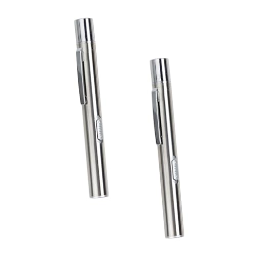SKISUNO 2 Stück Taschenlampe Wiederverwendbar Stiftlicht Fackel Metall Silver SKISUNO 2 Stück Taschenlampe Wiederverwendbar Stiftlicht Fackel Metall Silver von SKISUNO
