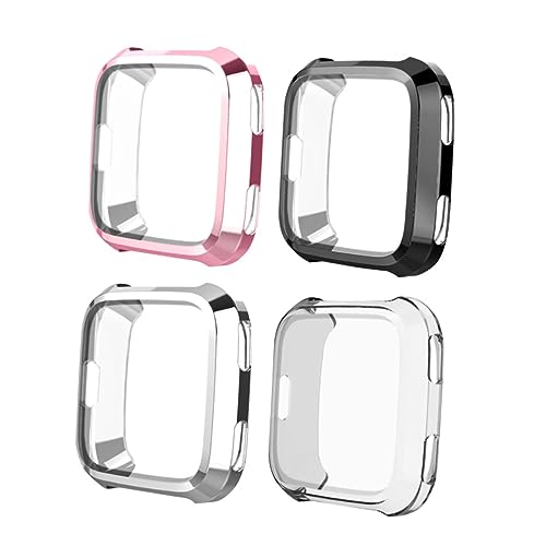 SKISUNO 4Stücke TPU Silikonschutzhülle für Smartwatch Stoßfest Kratzfest Transparente Farbige Hülle Schwarz Schutz für Fitness Tracker SKISUNO 4Stücke TPU Silikonschutzhülle für Smartwatch Stoßfest Kratzfest Transparente Farbige Hülle Schwarz Schutz für Fitness Tracker von SKISUNO