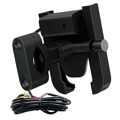 SKISUNO Motorrad-handyhalterung GPS-navigationshalterung Mit USB-ladegerät Halterungsclip Für Lenker Aluminium-klemmarm 360 Grad Drehbar von SKISUNO