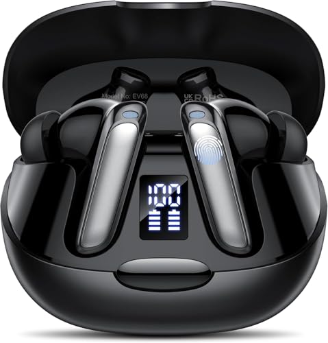 Bluetooth-Kopfhörer, Bluetooth 5.3 HiFi Stereo Kopfhörer mit ENC Geräuschunterdrückung Mic, 48 Stunden Kabellose Kopfhörer mit LED-Display, IPX7 Wasserdicht Kopfhörer, Wireless In Ear Kopfhörer für Bluetooth-Kopfhörer, Bluetooth 5.3 HiFi Stereo Kopfhörer mit ENC Geräuschunterdrückung Mic, 48 Stunden Kabellose Kopfhörer mit LED-Display, IPX7 Wasserdicht Kopfhörer, Wireless In Ear Kopfhörer für von SKIUDCT