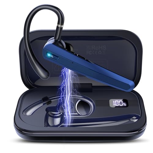 SKIUDCT 5.3 Wireless Headset Mit ENC Dual Mic, 120 Std Spielzeit In-Ear Mit LED-Ladebox, Kabellos Freisprech Mit Mikrofon, Dunkelblau SKIUDCT 5.3 Wireless Headset Mit ENC Dual Mic, 120 Std Spielzeit In-Ear Mit LED-Ladebox, Kabellos Freisprech Mit Mikrofon, Dunkelblau von SKIUDCT