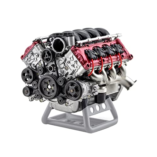 V8 Motor Bausatz für Erwachsene, MAD RC Dynamischer Verbrennungs Motor Modell, DIY Montage Motor für AX90104 SCX10Ⅱ Capra VS4-10 Pro/Ultra Modell Auto - KIT Fassung von SKLL