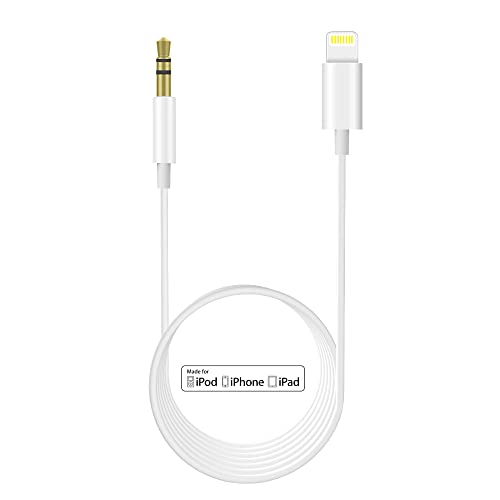 SKOYPU Auto Audio Zusatz iPhone AUX Kabel [MFi Zertifiziert] Lightning Buchse auf 3,5 mm Kabel, kompatibel mit iPhone13/13 Pro/SE/12/12 Pro/11/11Pro/X/XS/XR/8/7/für Zuhause/Headset/Autoradio, A-893 von SKOYPU