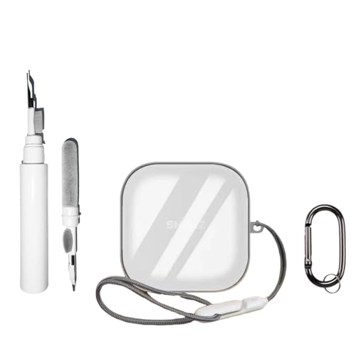 [4-in-1] Transparente Hülle, kompatibel mit SHOKZ OpenFit 2, mit Schlüsselanhänger und Lanyard, weiche, transparente TPU, stoßfeste Schutzhülle mit Reinigungsset für Damen und Herren von SKPY
