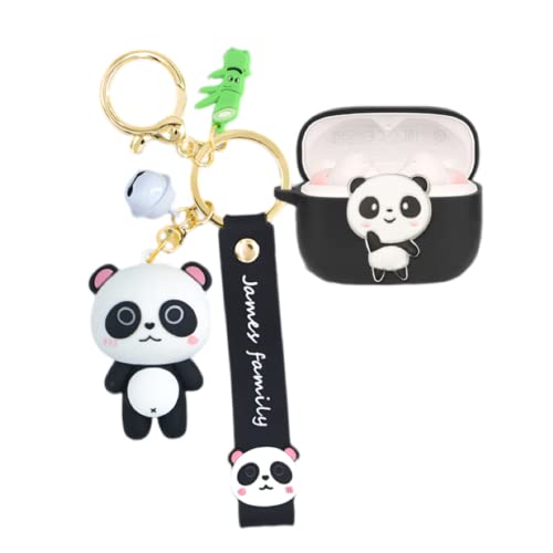 SKPY Kawaii Hülle für JBL Tune 230NC TWS, Cute Silikon Schutzhülle Tune 230NC TWS Cover mit Schlüsselanhänger, Geschenk für Frauen Mädchen (Panda) von SKPY