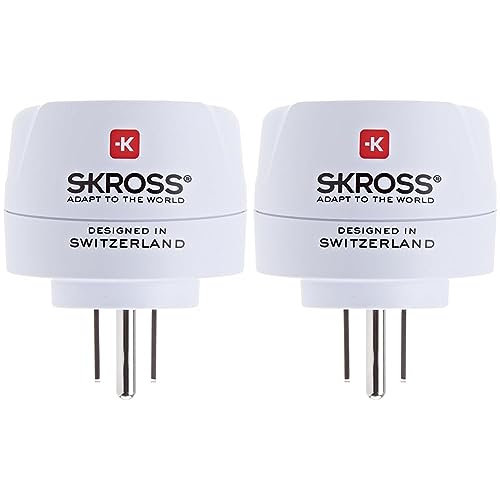 SKROSS Country Adapter Europe to USA: Reiseadapter für Reisen aus Europa in Länder, die den amerikanischen Standard verwenden, Weiß (Packung mit 2) von SKROSS