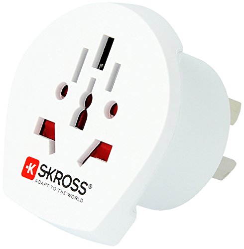 SKROSS Country Adapter World to Australia/China: Reiseadapter für Reisen in Länder, die den australischen Standard verwenden 1.500222, Weiß, ohne USB von SKROSS