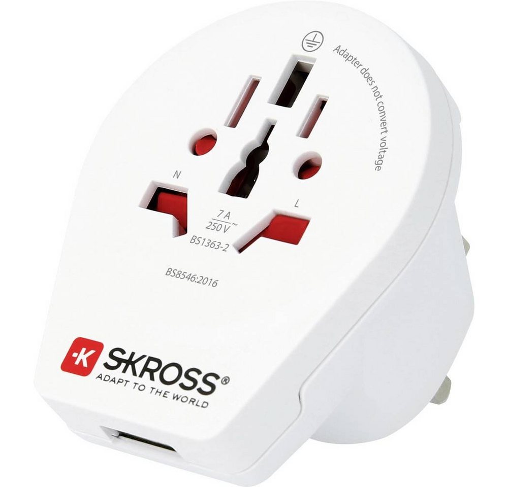 SKROSS Länderreiseadapter und USB-Ladegerät in einem Reiseadapter von SKROSS