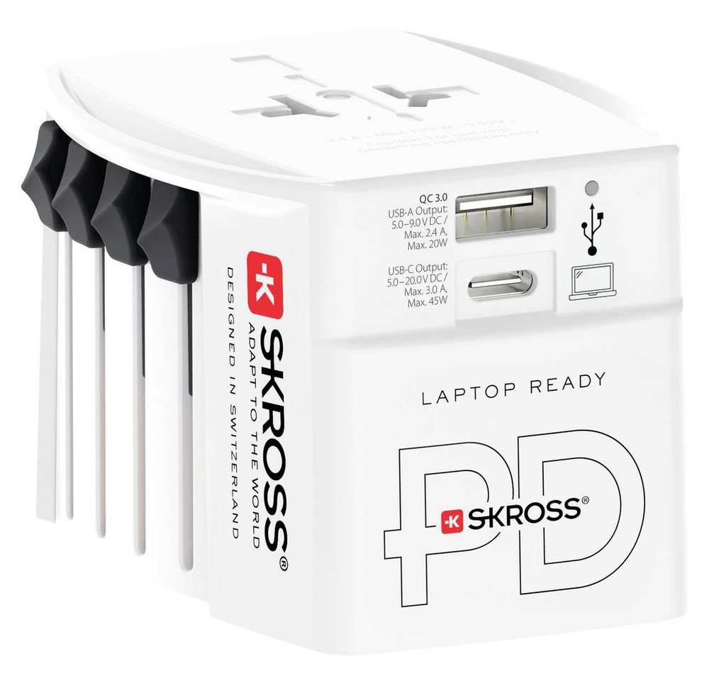 SKROSS MUV USB AC45PD + USB-C® cable Reiseadapter von SKROSS