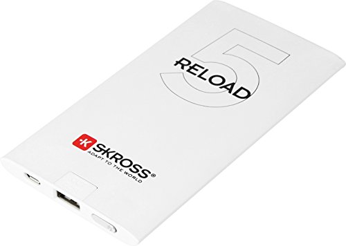 SKROSS Reload 5 - Ultra-Flache Powerbank im Aluminium-Gehäuse mit 5000 mAh, externer Akku, 1 USB-Port mit schnellen Ladezeiten von SKROSS