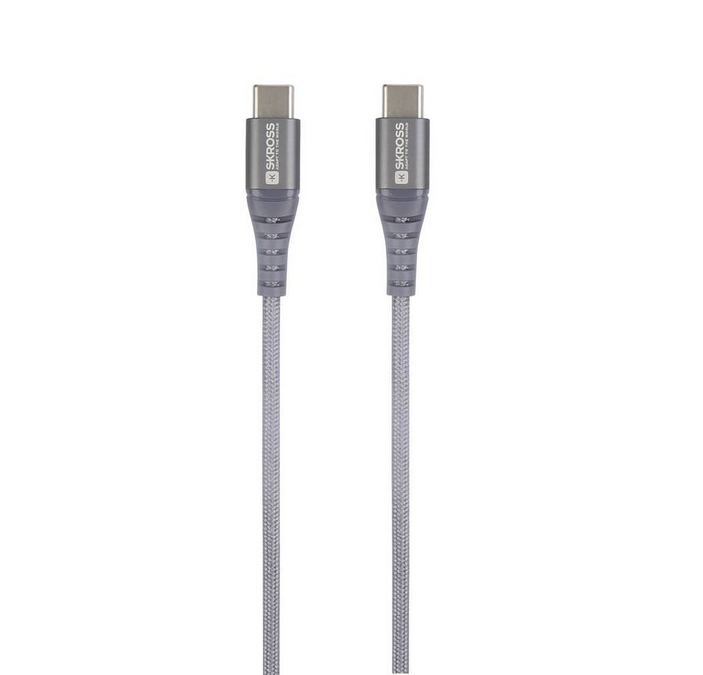 SKROSS USB Lade- und Synchronisationskabel USB-C® to USB-Kabel, Rund, Flexibel, Stoff-Ummantelung von SKROSS