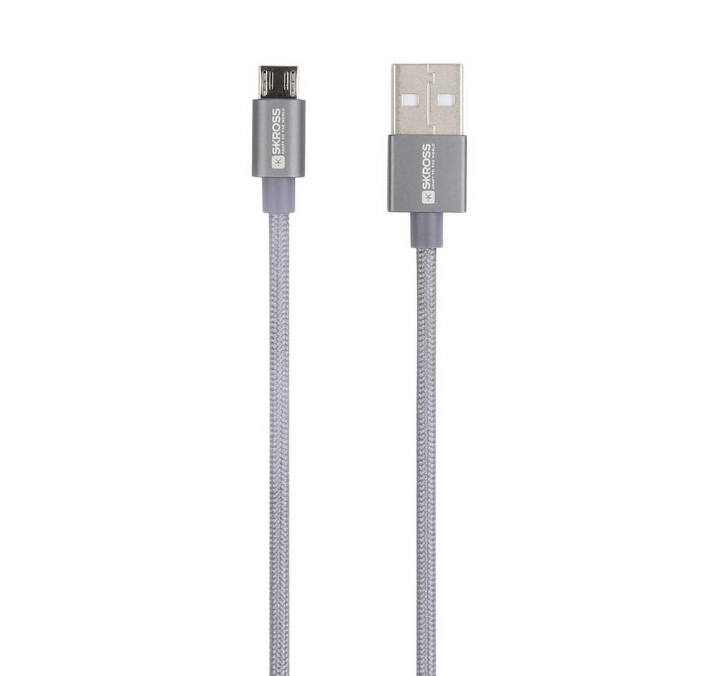 SKROSS USB Lade- und Synchronisationskabel USB-Kabel, Rund, Flexibel, Stoff-Ummantelung von SKROSS