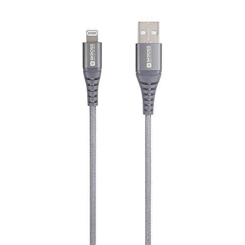 Skross USB-Kabel USB 2.0 USB-C® Stecker, Apple Lightning Stecker 1.20m Space Grau Rund, Flexibel, S von SKROSS