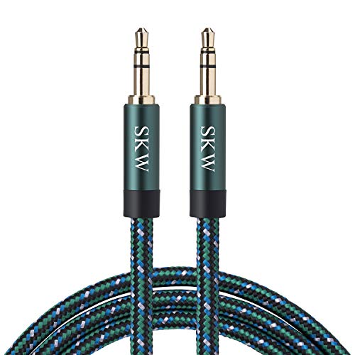 SKW Aux Kabel 3.5mm Audio Kabel (Hi-Fi-Sound), 3,5 mm-Klinkenstecker auf 3,5 mm-Klinkenstecker/Audio-Klinkenkabel/Kopfhörerkabel (1M, Grün) von SKW
