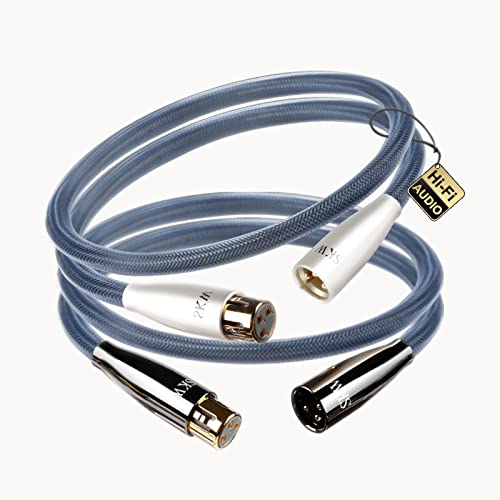 SKW Balanced XLR Stecker auf XLR Buchse 3 PIN Mikrofonkabel für CD, Verstärker, Monitorlautsprecher (1M, 2Stk/Set) von SKW