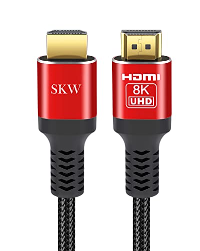 SKW HDMI 2.1 Kabel 1m, 8K & 4K 48 Gbit/s Ultra High Speed Kabel unterstützt 8K @ 60Hz, 4K @ 120Hz 144Hz, DTS:X, HDCP 2.2 & 2.3, eARC, HDR 10 kompatibel mit TV Monitor Xbox PS5/4 Blau Ray von SKW
