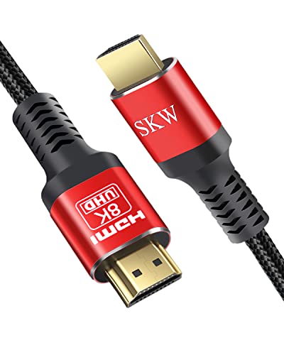 SKW HDMI 2.1 Kabel 5m, 48 Gbit/s 8K & 4K Ultra High Speed Kabel unterstützt 8K @ 60Hz, 4K @ 120Hz 144Hz, DTS:X, HDCP 2.2 & 2.3, eARC, HDR 10 kompatibel mit TV Monitor Xbox PS5/4 Blau Ray von SKW
