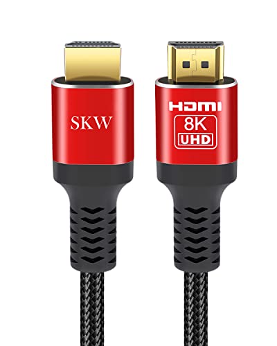 SKW HDMI 2.1 Kabel 5m, 48 Gbit/s 8K & 4K Ultra High Speed Kabel unterstützt 8K @ 60Hz, 4K @ 120Hz 144Hz, DTS:X, HDCP 2.2 & 2.3, eARC, HDR 10 kompatibel mit TV Monitor Xbox PS5/4 Blau Ray von SKW