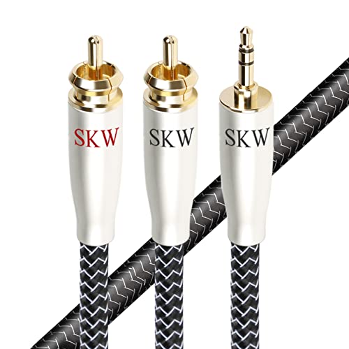 SKW High End 3.5mm Klinke auf Cinch Kabel, Kupfer und Silberlitzendrähte 3.5mm Klinke auf 2RCA Y Splitter Audio Kabel für PC, Tablet, MP3, Verstärker, Auto, Lautsprecher -2M SKW High End 3.5mm Klinke auf Cinch Kabel, Kupfer und Silberlitzendrähte 3.5mm Klinke auf 2RCA Y Splitter Audio Kabel für PC, Tablet, MP3, Verstärker, Auto, Lautsprecher -2M von SKW