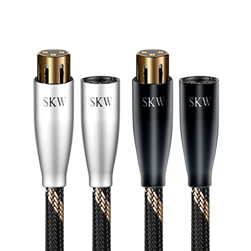 SKW High-end XLR Kabel, Hochreines Kupfer XLR Stecker auf XLR Buchse 3 PIN Mikrofonkabel für CD, Power Amplifier, Monitorlautsprecher, Kopfhörer Verstärker (2m, 2Pcs/set) von SKW