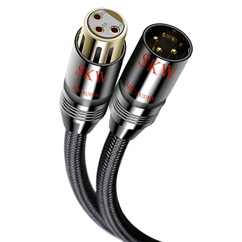 SKW Mikrofonkabel, XLR Stecker auf Buchse, 3-poliges symmetrisches XLR-Kabel für mixer, live broadcast, karaoke, sound card, Mischpult, Lautsprecher, outdoor performance(1M, 1pcs/set) von SKW