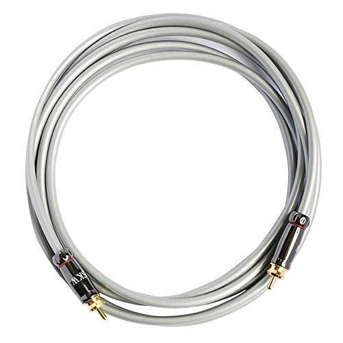 SKW Subwoofer Kabel, Cinch Kabel von Stecker zu Stecker Digitales Koaxial Audio Kabel - PVC - S/PDIF RCA für Theater/HDTV/Subwoofer/Hi-Fi Systems/Heimkino(2M/Grau) von SKW
