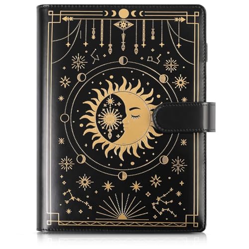 SKYDUE A5 Binder, A5 Ringbuch Kunstleder, Ringbuch A5 Nachfüllbar, Budget Binder A5, Notizbuch A5(Innenpapier Nicht Enthalten), Organizer A5 Für Büro Schule Und Reisearbeit(Schwarz) von SKYDUE
