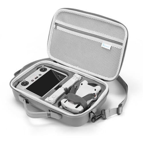 SKYREAT Mini 3 Pro Tasche, tragbare PU wasserdichte Tragetasche mit Schulter für DJI Mini 3/Mini 3 Pro/Drohne und Batterie Zubehör (für DJI RC Controller) von SKYREAT