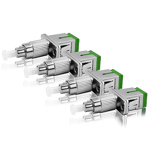 SKYSHL FC-SC Adapter für Glasfaser, FC UPC (männlich) auf SC APC (weiblich), Adapter 9/125 um, FC/SC, Hybrid-Adapter für OTDR/OLS/OPM/VFL/Glasfaser SM (FCUM-SCAF4), 4 Stück von SKYSHL