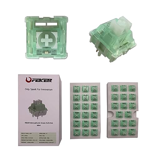 SKYYO FEKER Monophone Grüne Mintschalter Mechanische Tastatur Zubehör Linear 42g Cherry Mx 5Pins Hotswappable Kundenspezifisch Vorgeschmiert 35 Stück von SKYYO