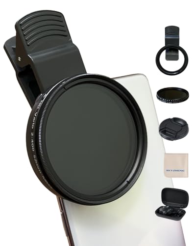 ND2-400 Handy-Kameraobjektiv-Filter-Set, 52 mm, verstellbarer Graufilter, kompatibel mit iPhone 15, 14, 13, 12, 11, Google Pixel und andere Smartphones ND2-400 Handy-Kameraobjektiv-Filter-Set, 52 mm, verstellbarer Graufilter, kompatibel mit iPhone 15, 14, 13, 12, 11, Google Pixel und andere Smartphones von SKYZHENG