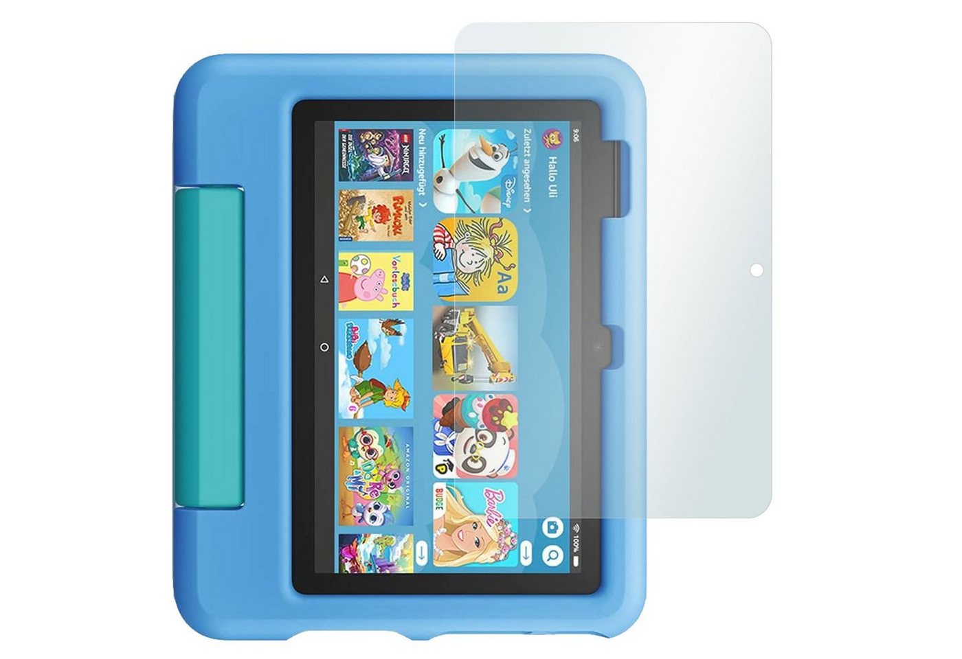 SLABO Schutzfolie 4 x Crystal Clear, Amazon Fire 7 Kids-Tablet 12. Generation (2022) von SLABO