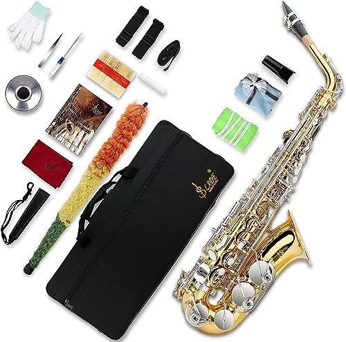 SLADE Saxophon Eb Altsaxophon für Anfänger, Saxaphon Erwachsene, Saxophon Alt, Anfängersaxophon, Altsaxophon, Saxofon Alt, Saxophon, Gold & Silber von SLADE