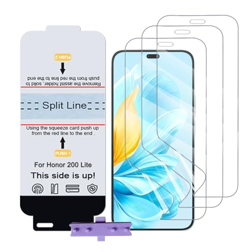 SLBESTLUC 3 Stück Schutzfolie für Honor 200 Lite, HD Klar TPU Displayschutzfolie für Smartphone, Hydrogel Film Transparent Screen Protector, keine Blasen (Nicht Glas Schutzfolie) von SLBESTLUC