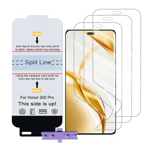 SLBESTLUC 3 Stück Schutzfolie für Honor 200 Pro, HD Klar TPU Displayschutzfolie für Smartphone, Hydrogel Film Transparent Screen Protector, keine Blasen (Nicht Glas Schutzfolie) von SLBESTLUC