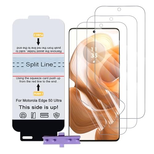 SLBESTLUC 3 Stück Schutzfolie für Motorola Edge 50 Ultra/50 Fusion/50 Pro, HD Klar TPU Displayschutzfolie für Smartphone, Hydrogel Film Transparent Screen Protector(Nicht Glas Schutzfolie) von SLBESTLUC