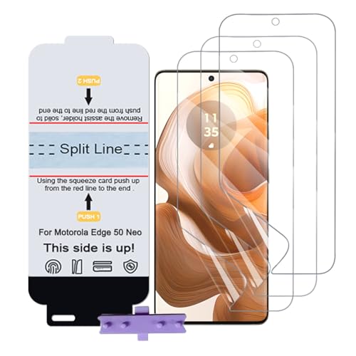 SLBESTLUC 3 Stück Schutzfolie für Motorola Edge 50 neo, HD Klar TPU Displayschutzfolie für Smartphone, Hydrogel Film Transparent Screen Protector, keine Blasen (Nicht Glas Schutzfolie) von SLBESTLUC