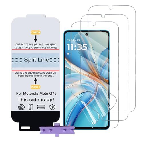 SLBESTLUC 3 Stück Schutzfolie für Motorola Moto G75, HD Klar TPU Displayschutzfolie für Smartphone, Hydrogel Film Transparent Screen Protector, keine Blasen (Nicht Glas Schutzfolie) von SLBESTLUC