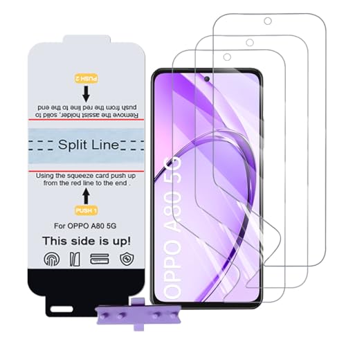 SLBESTLUC 3 Stück Schutzfolie für OPPO A80 5G, HD Klar TPU Displayschutzfolie für Smartphone, Hydrogel Film Transparent Screen Protector, keine Blasen (Nicht Glas Schutzfolie) von SLBESTLUC