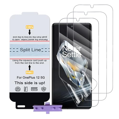 SLBESTLUC 3 Stück Schutzfolie für OnePlus 12 5G, HD Klar TPU Displayschutzfolie für Smartphone, Hydrogel Film Transparent Screen Protector, keine Blasen (Nicht Glas Schutzfolie) von SLBESTLUC