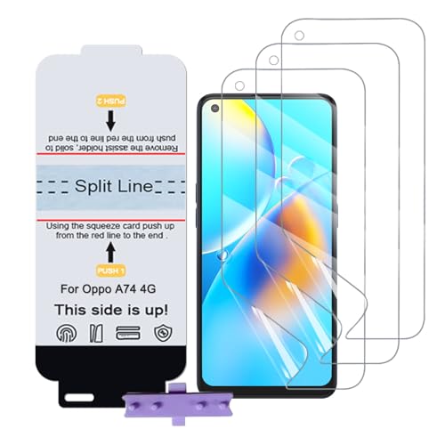 SLBESTLUC 3 Stück Schutzfolie für Oppo A74 4G, HD Klar TPU Displayschutzfolie für Smartphone, Hydrogel Film Transparent Screen Protector, keine Blasen (Nicht Glas Schutzfolie) von SLBESTLUC