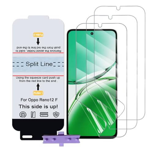 SLBESTLUC 3 Stück Schutzfolie für Oppo Reno 12 F, HD Klar TPU Displayschutzfolie für Smartphone, Hydrogel Film Transparent Screen Protector, keine Blasen (Nicht Glas Schutzfolie) von SLBESTLUC