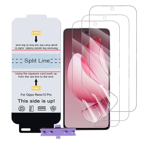 SLBESTLUC 3 Stück Schutzfolie für Oppo Reno 13 F Pro/13 FS 5G, HD Klar TPU Displayschutzfolie für Smartphone, Hydrogel Film Transparent Screen Protector, keine Blasen (Nicht Glas Schutzfolie) von SLBESTLUC