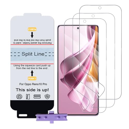 SLBESTLUC 3 Stück Schutzfolie für Oppo Reno10/10 Pro/10 pro+, HD Klar TPU Displayschutzfolie für Smartphone, Hydrogel Film Transparent Screen Protector, keine Blasen (Nicht Glas Schutzfolie) von SLBESTLUC