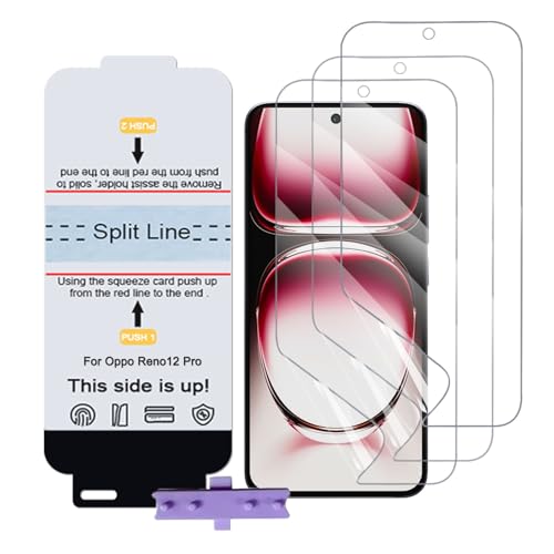 SLBESTLUC 3 Stück Schutzfolie für Oppo Reno12/12 Pro, HD Klar TPU Displayschutzfolie für Smartphone, Hydrogel Film Transparent Screen Protector, keine Blasen (Nicht Glas Schutzfolie) von SLBESTLUC