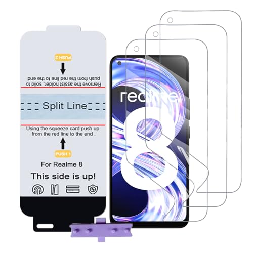 SLBESTLUC 3 Stück Schutzfolie für Realme 8, HD Klar TPU Displayschutzfolie für Smartphone, Hydrogel Film Transparent Screen Protector, keine Blasen (Nicht Glas Schutzfolie) von SLBESTLUC