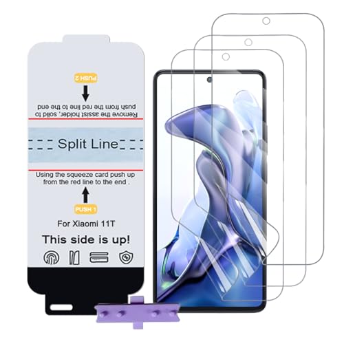 SLBESTLUC 3 Stück Schutzfolie für Xiaomi 11T/11T Pro 5G, HD Klar TPU Displayschutzfolie für Smartphone, Hydrogel Film Transparent Screen Protector, keine Blasen (Nicht Glas Schutzfolie) von SLBESTLUC